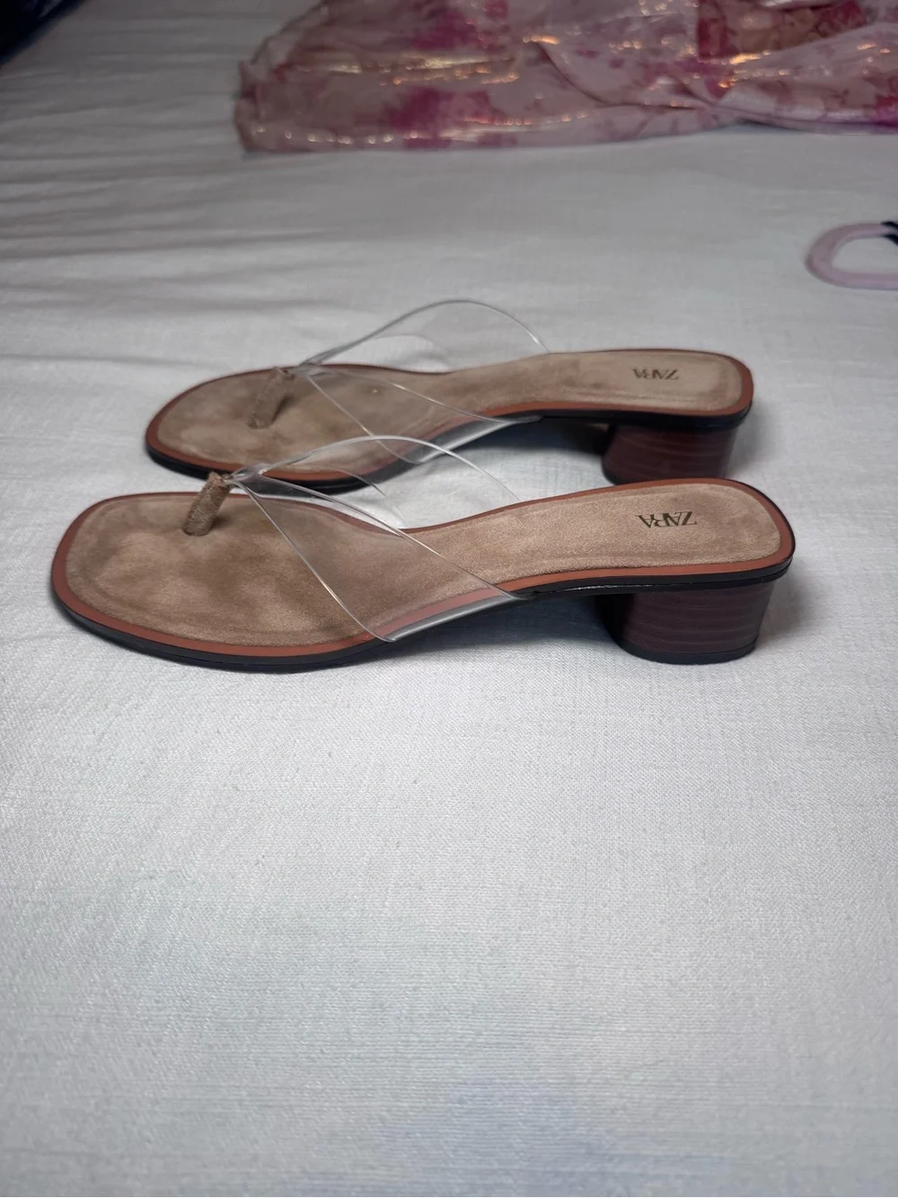 Zara Vinyl Heeled Sandals Size 8 - Picture 5 of 7